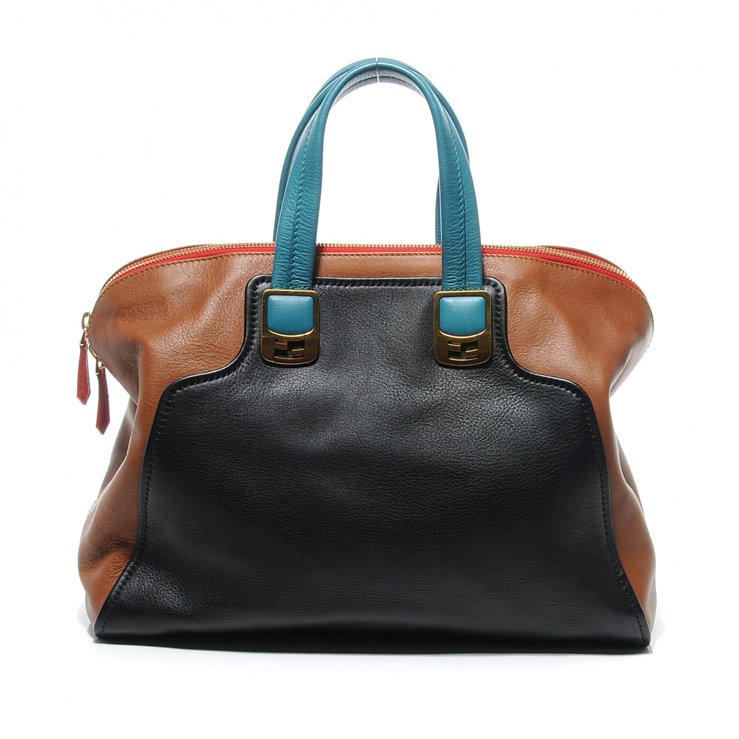 Fendi Calfskin Colorblock Large Chameleon Tote Biscotto 1 of 8
