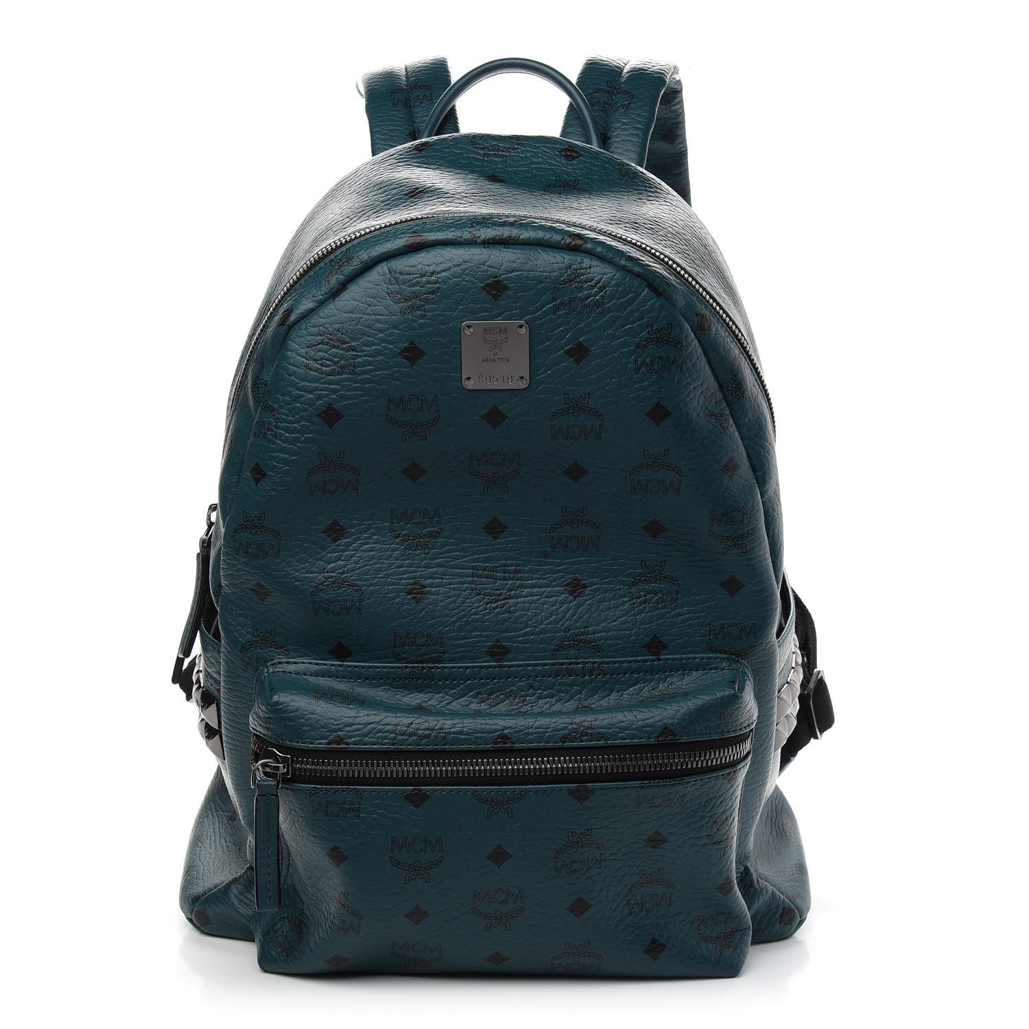 MCM Visetos Medium Side Studs Stark Backpack Teal 1 of 7