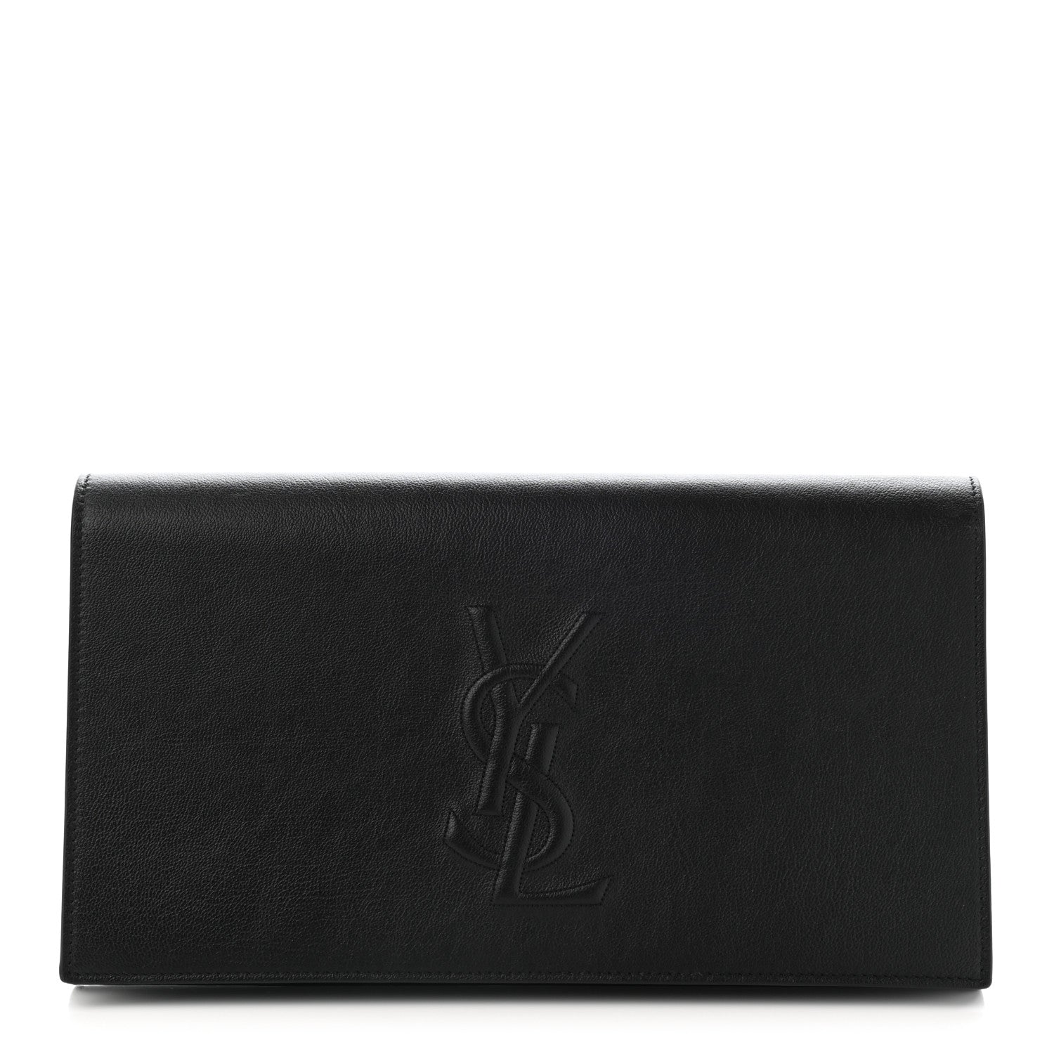 Saint Laurent Calfskin Monogram Large Belle De Jour Clutch Black 1 of 9