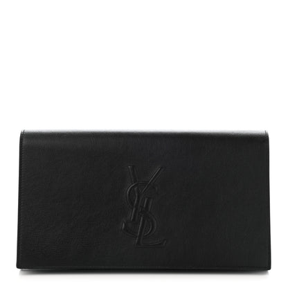 Saint Laurent Calfskin Monogram Large Belle De Jour Clutch Black 1 of 9