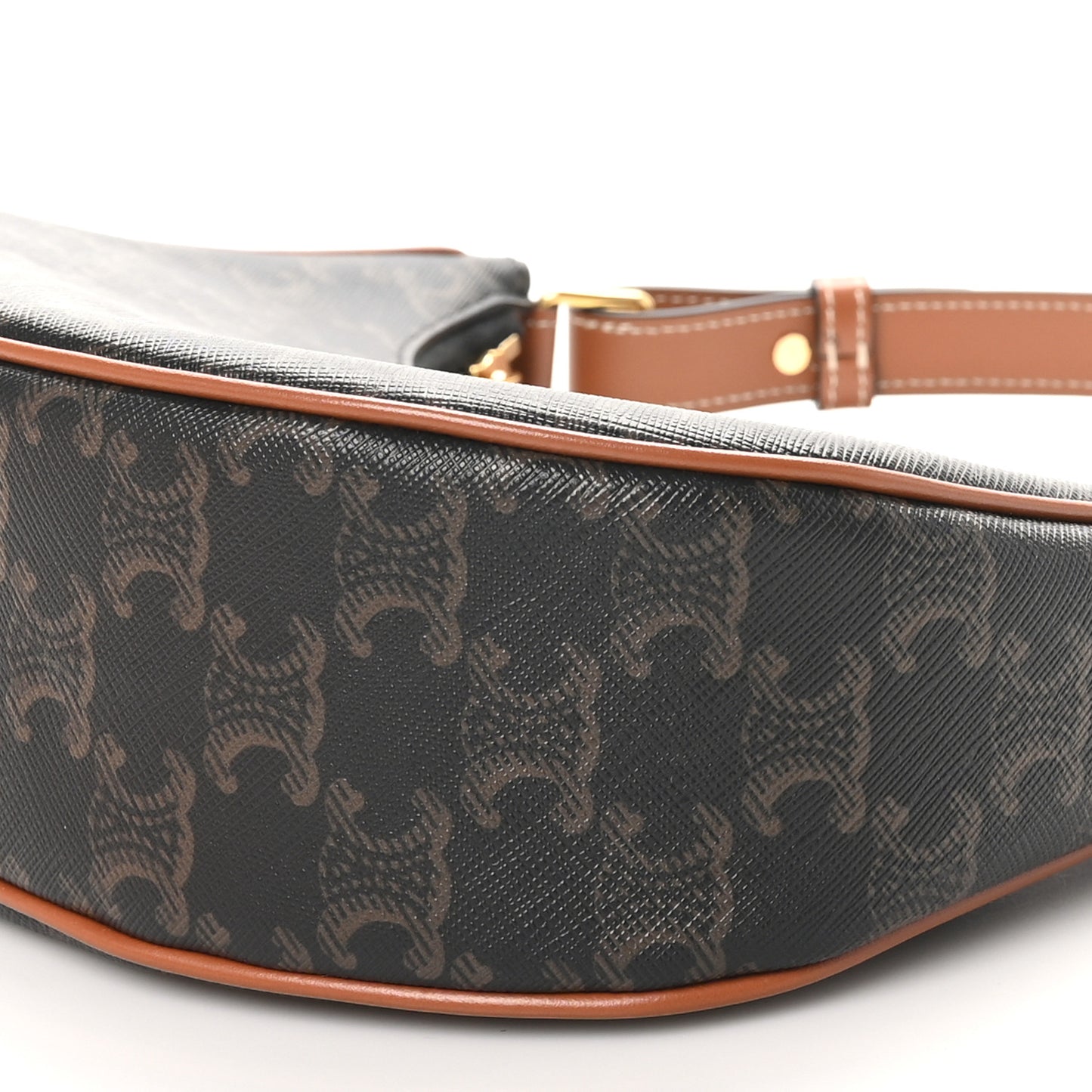Triomphe Canvas Calfskin Ava Shoulder Bag Tan