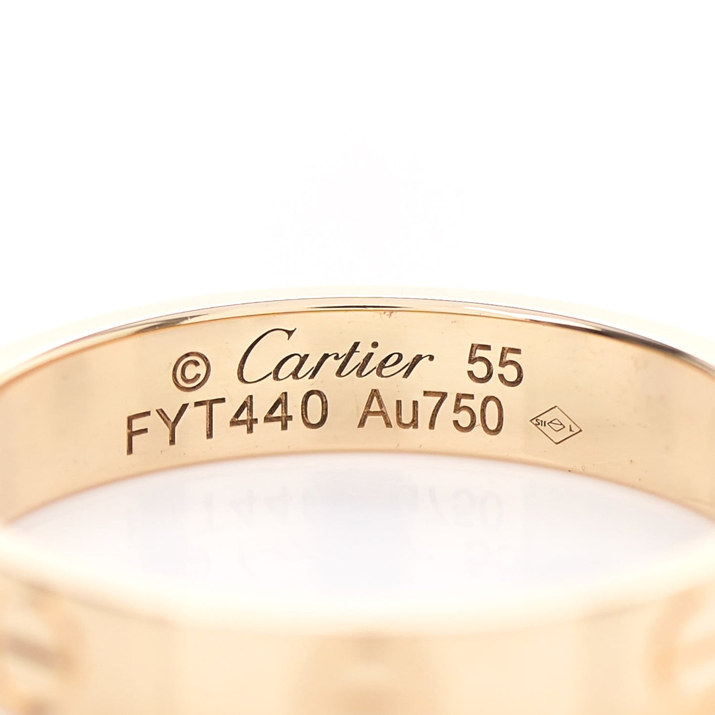 18K Yellow Gold 3.5mm LOVE Wedding Band Ring 55 7.25