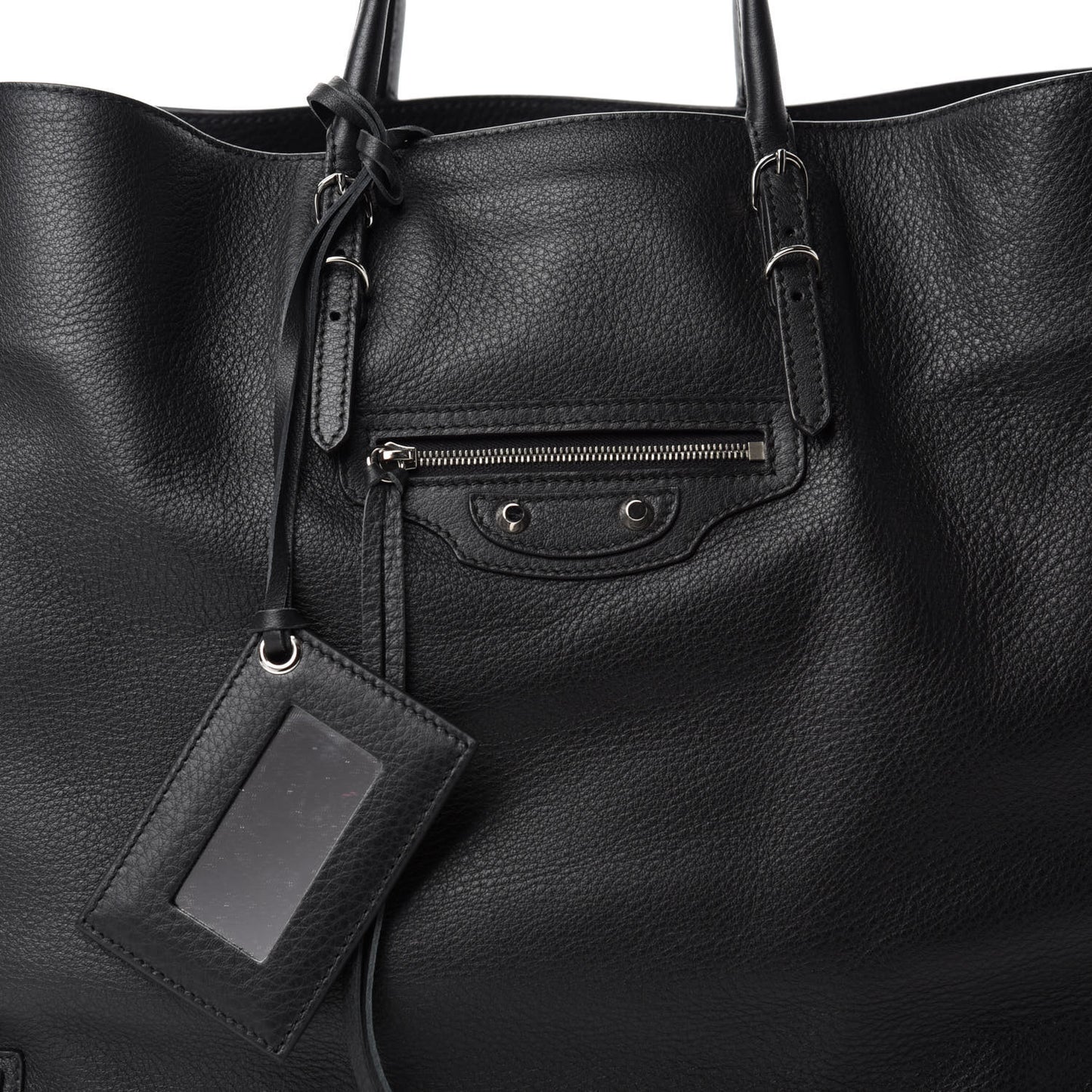 Supple Calfskin Papier A4 Zip Around Tote Black