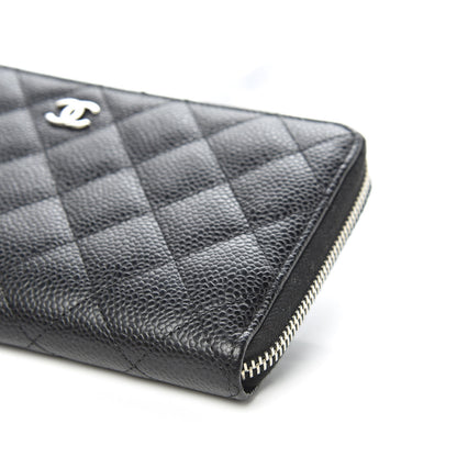 Chanel Caviar Quilted Large Gusset Zip Around Wallet Black 6 of 11
