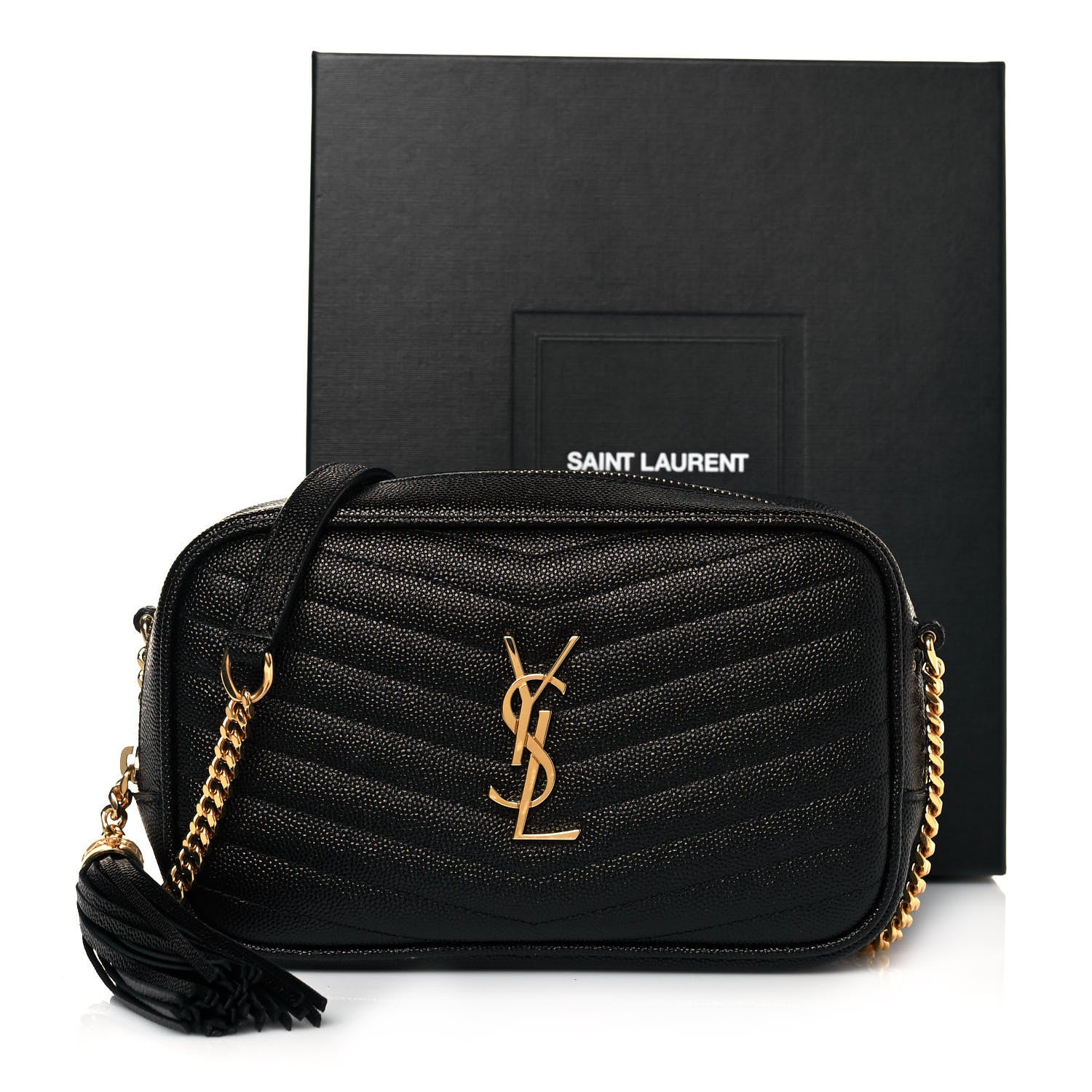 Saint Laurent Grain De Poudre Matelasse Monogram Mini Lou Camera Bag Black 14 of 14