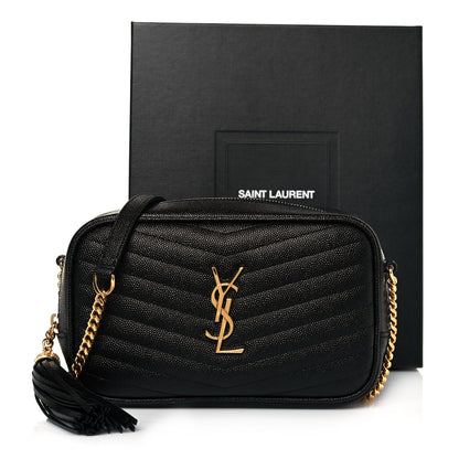 Saint Laurent Grain De Poudre Matelasse Monogram Mini Lou Camera Bag Black 14 of 14