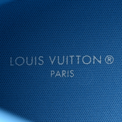 Louis Vuitton Calfskin Damier Mens Rivoli High Top Sneakers 8 Blue 8 of 12