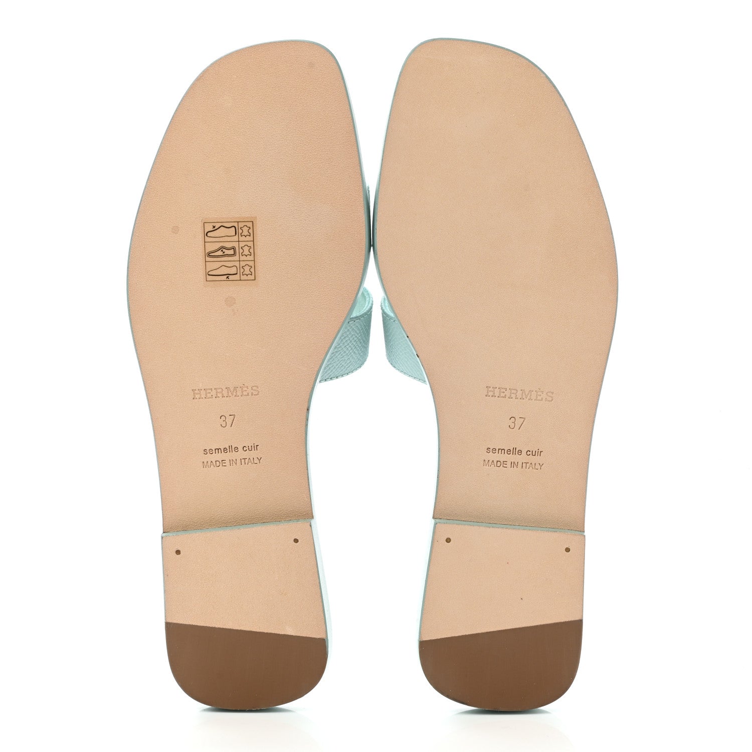 Hermes Epsom Oran Sandals 37 Vert Embrun 5 of 9