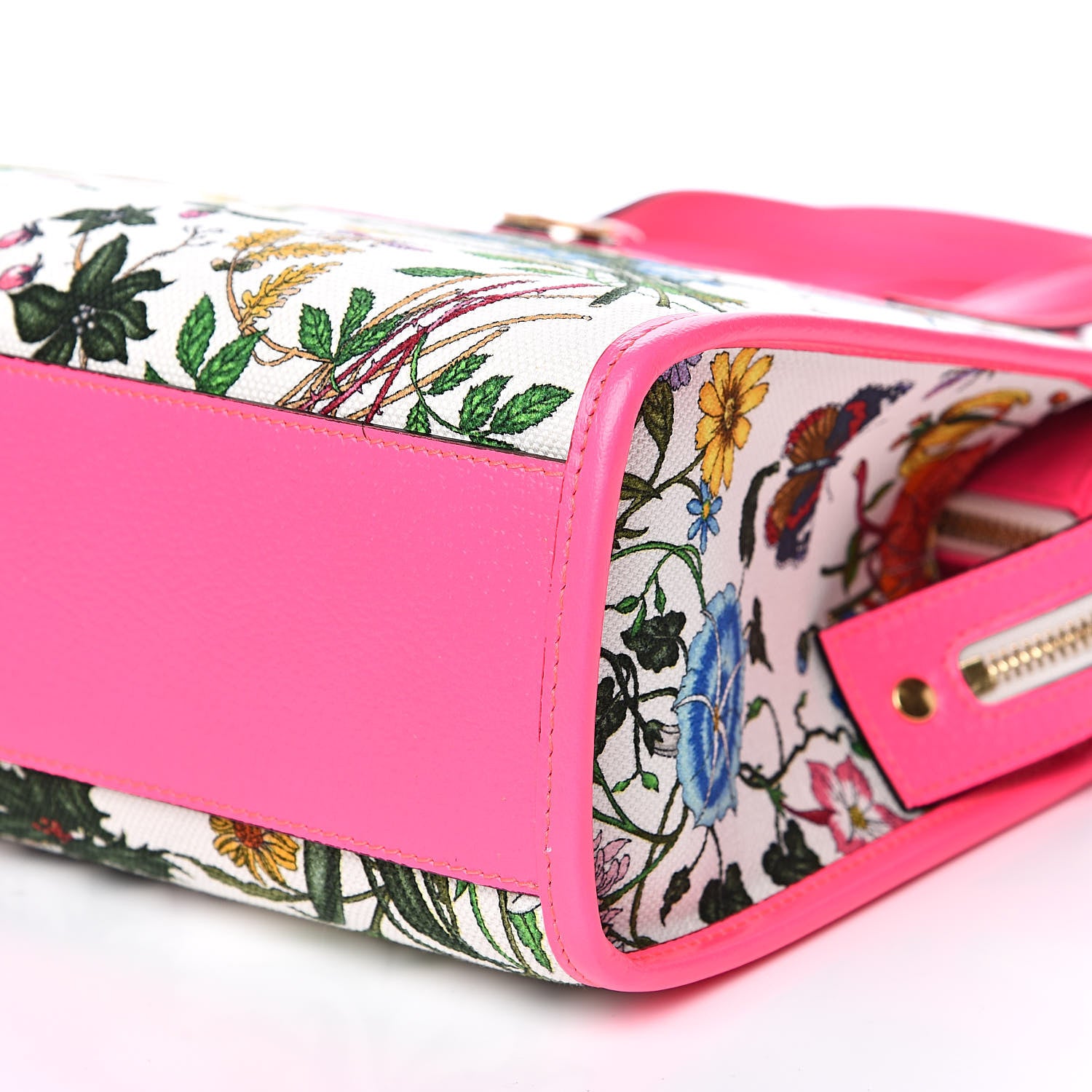 Gucci Canvas Medium Flora Tote Fuchsia 9 of 9