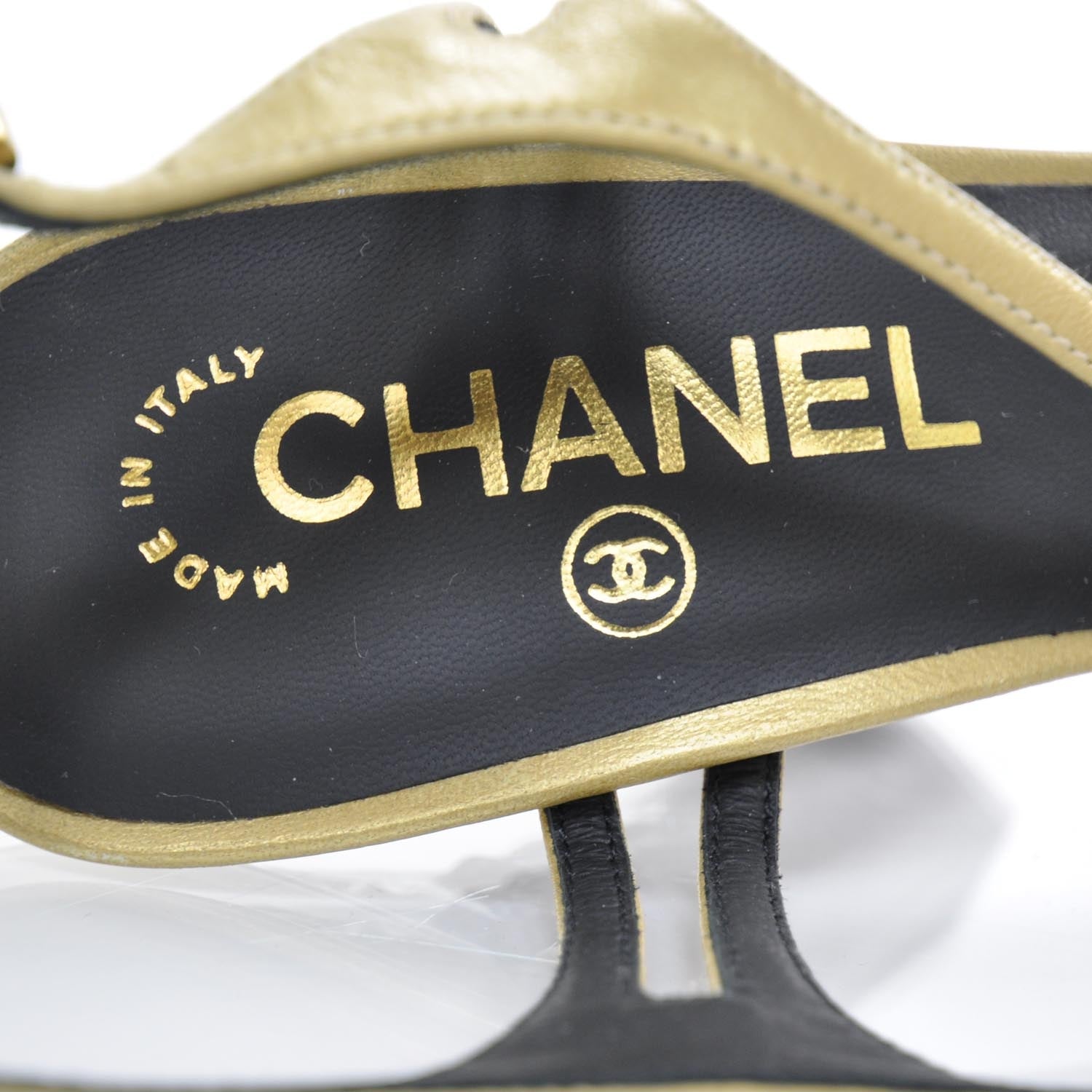 Chanel Aged Kidskin Chinese Landscape Sandals 36 Metallic 6 of 6