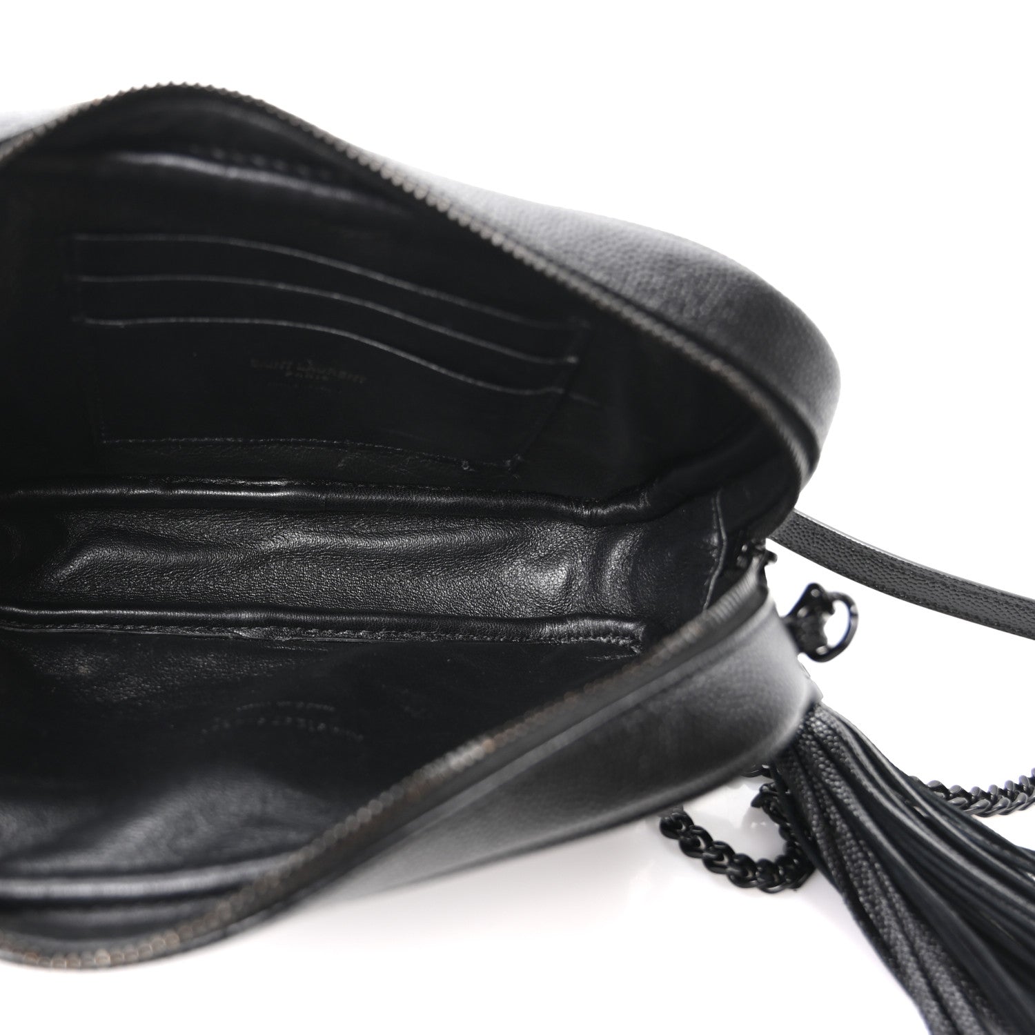 Saint Laurent Grain De Poudre Matelasse Monochrome Monogram Mini Lou Camera Bag Black 5 of 11