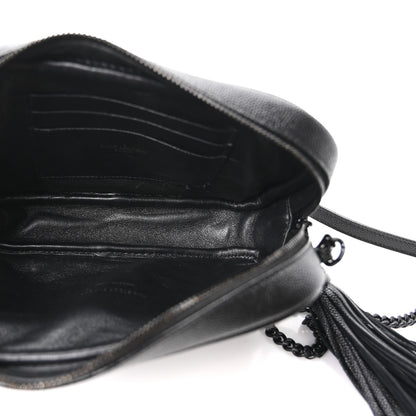 Saint Laurent Grain De Poudre Matelasse Monochrome Monogram Mini Lou Camera Bag Black 5 of 11
