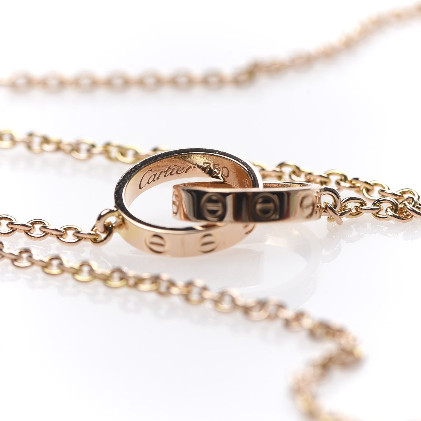 18K Pink Gold Interlocking LOVE Necklace