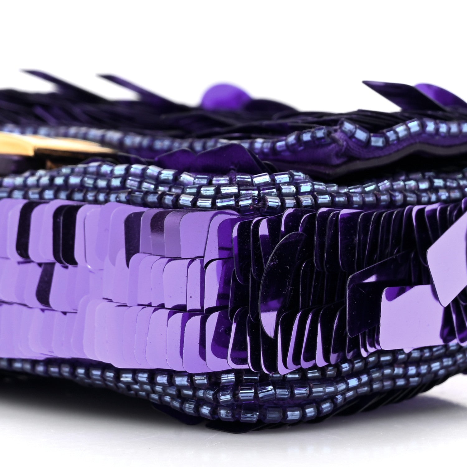 Fendi Sequin Paillettes Shiny Nappa Sex and the City Nano Baguette Charm Viola Purple Rain 10 of 13