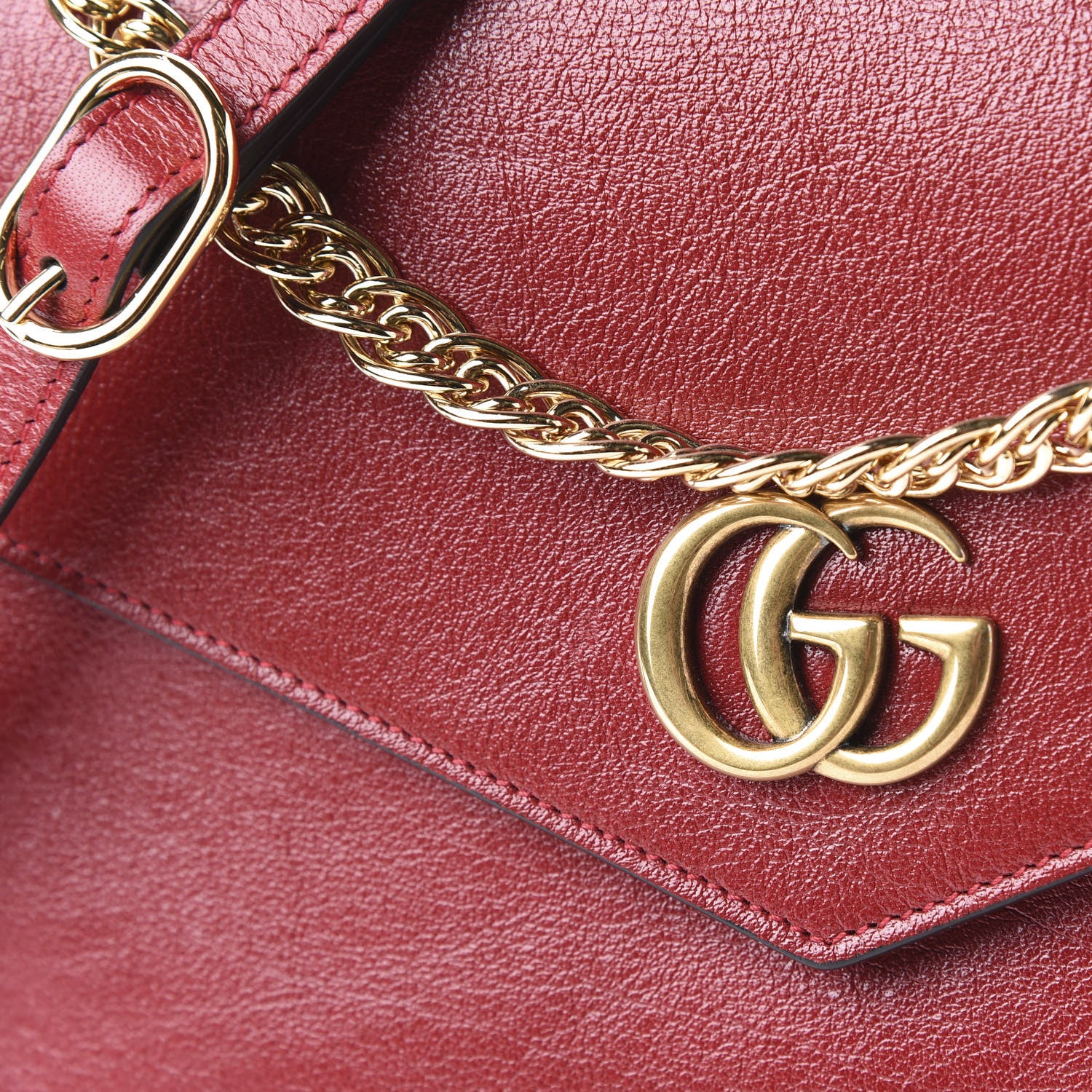Gucci Calfskin Diagonal GG Medium Thiara Double Envelope Shoulder Bag Black Red 12 of 12