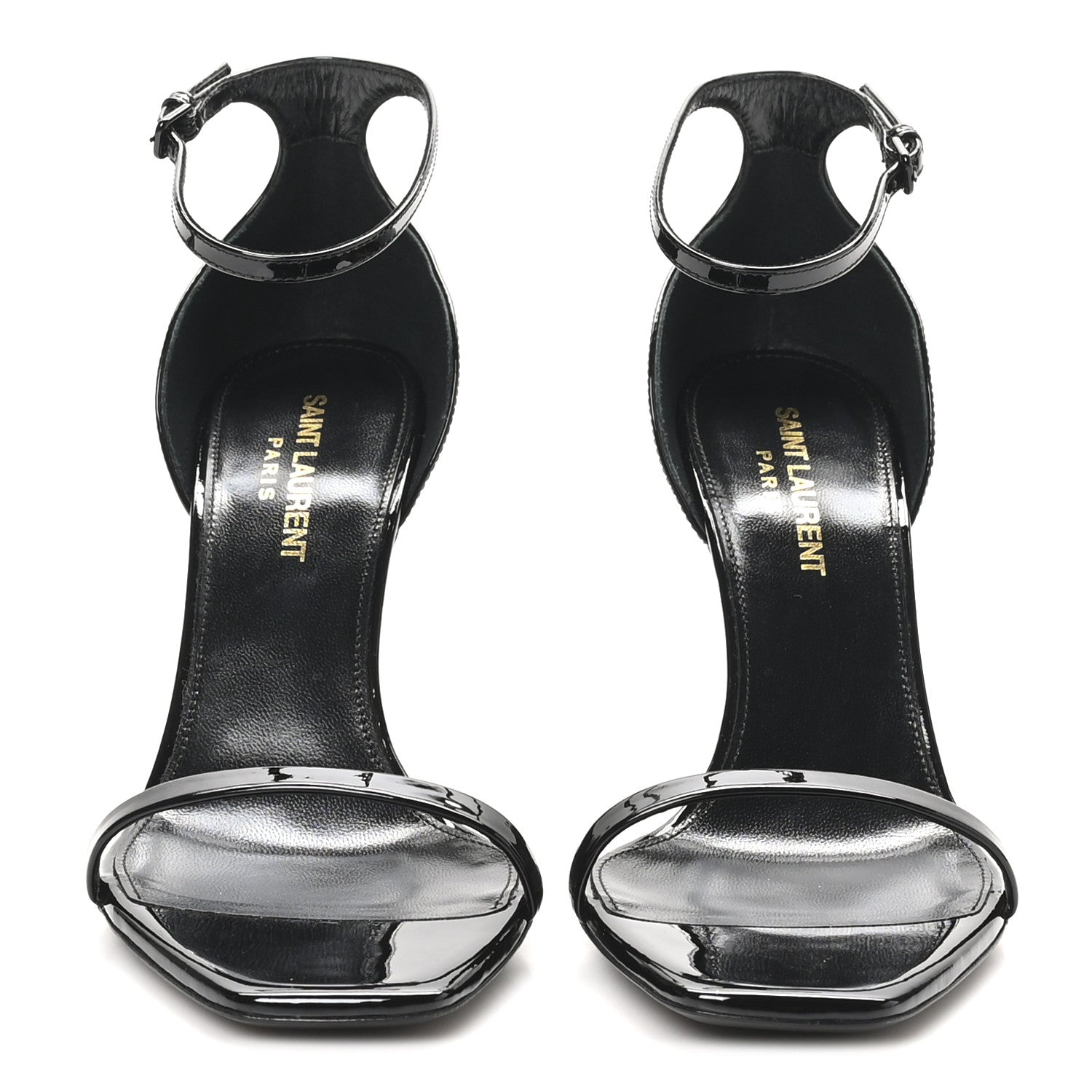 Saint Laurent Patent Calfskin Opyum 85 Sandals 37 Black 3 of 9