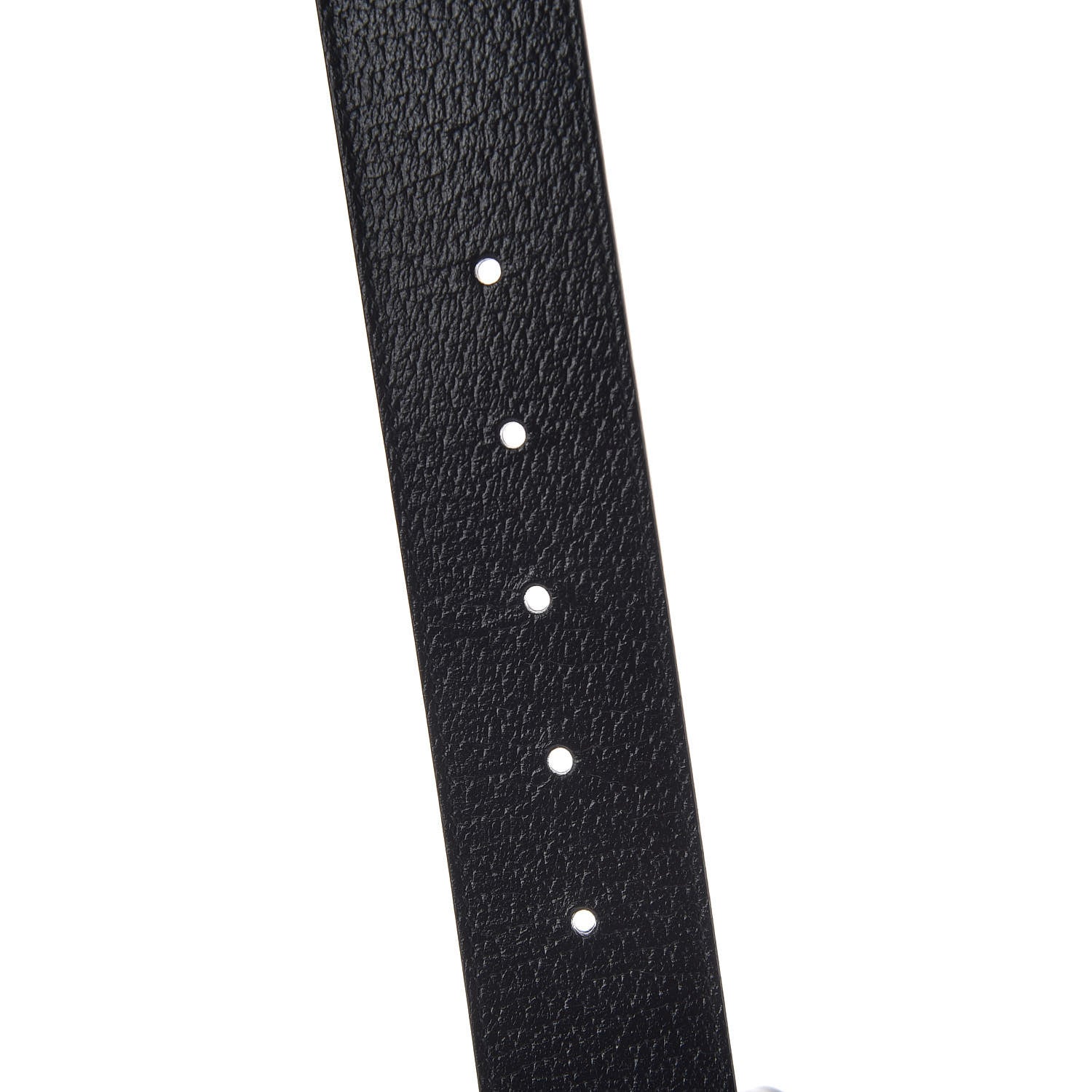 Gucci Textured Dollar Calfskin Nickel Double G 40mm Belt 80 32 Black 6 of 7