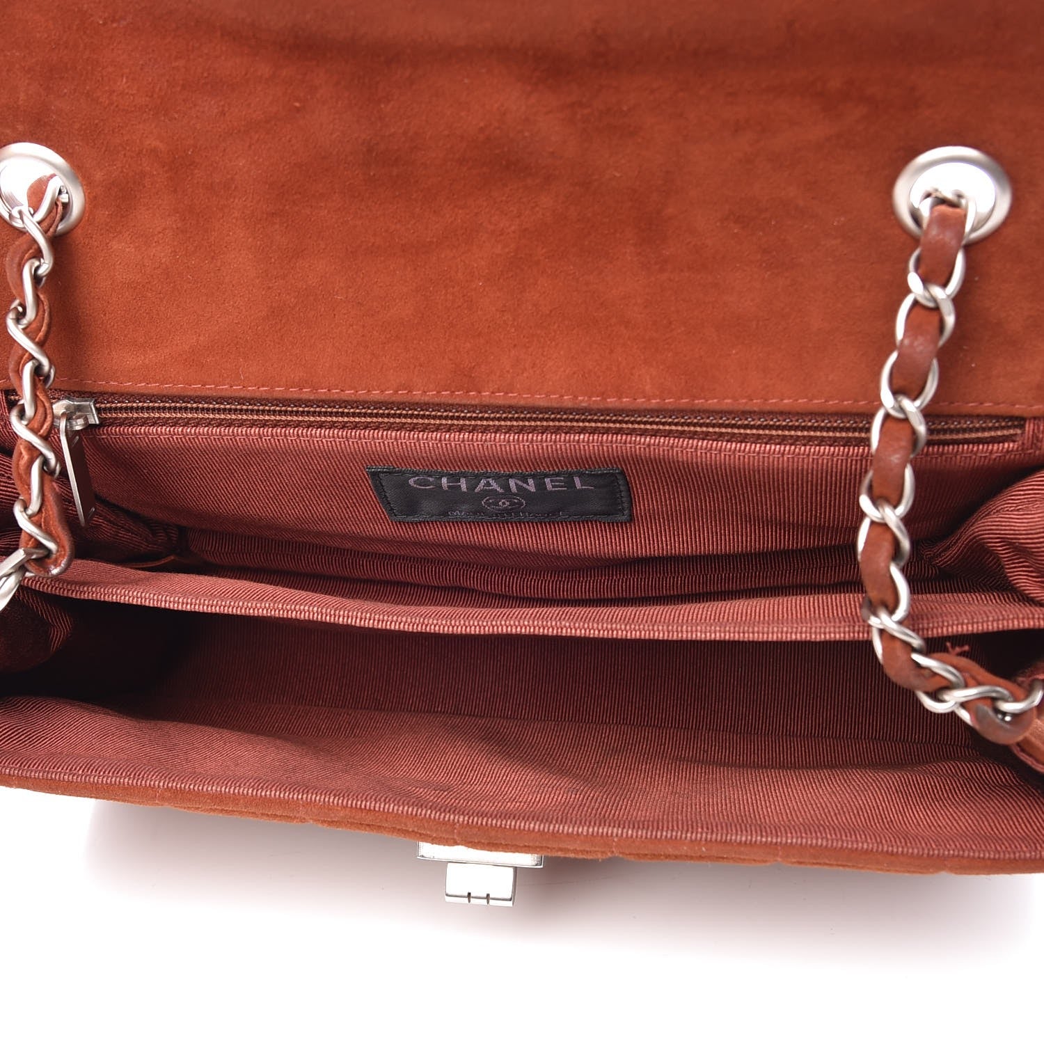 Chanel Suede Square Quilted Medium Mademoiselle Flap Orange 5 of 14