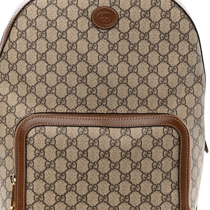 Gucci GG Supreme Monogram Textured Calfskin Retro Interlocking G Backpack Brown Beige 9 of 11