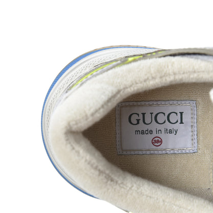 Gucci Suede Calfskin Tejus Printed Womens Ultrapace Sneakers 38.5 Natural Ardesia Neon Yellow 8 of 12
