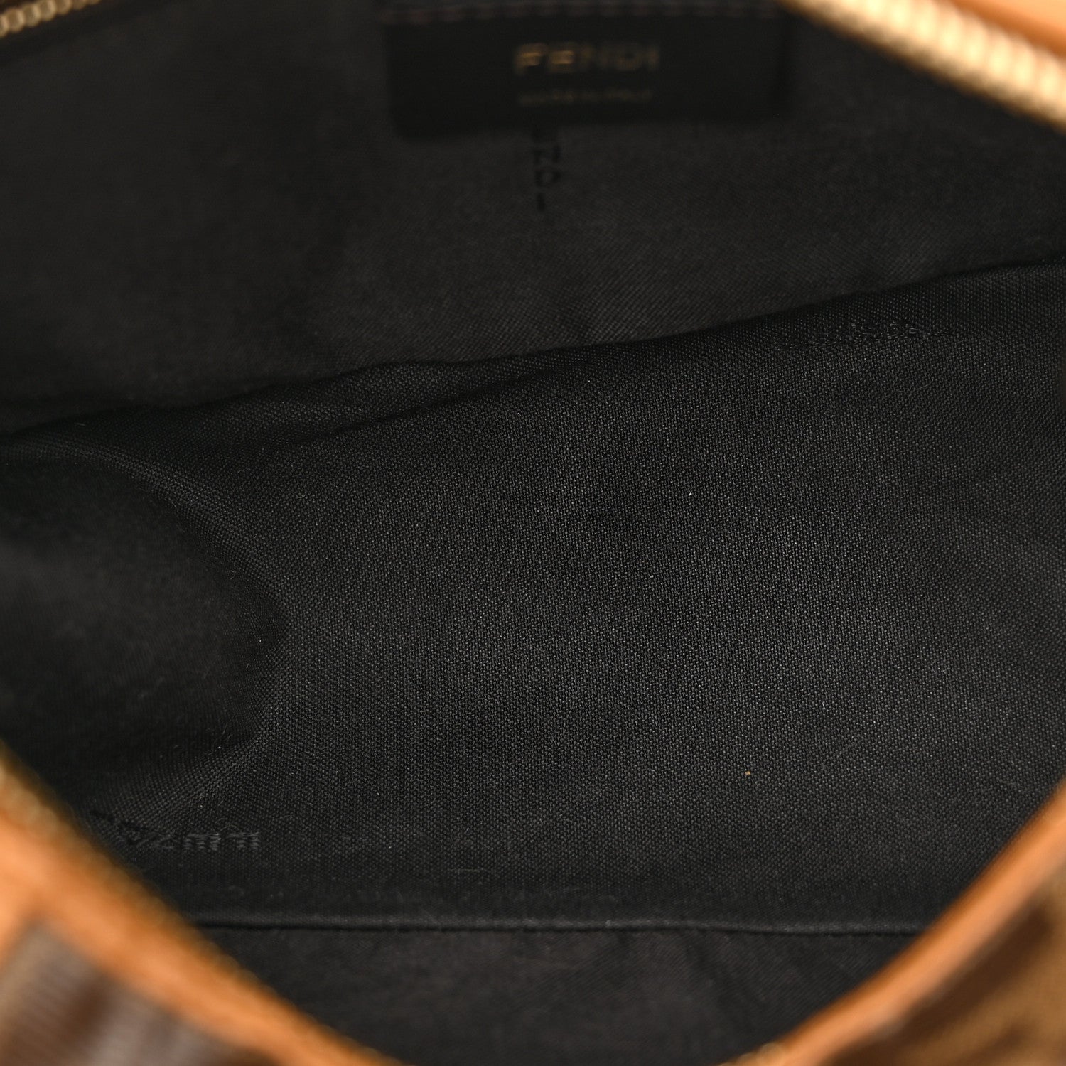 Fendi Glazed Fabric Vitello Century FF 1974 Stamp Patch Mini Boston Box Bag Mogano Panna Caramello 5 of 13