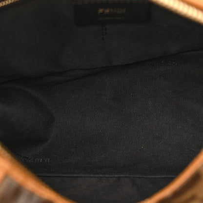 Fendi Glazed Fabric Vitello Century FF 1974 Stamp Patch Mini Boston Box Bag Mogano Panna Caramello 5 of 13
