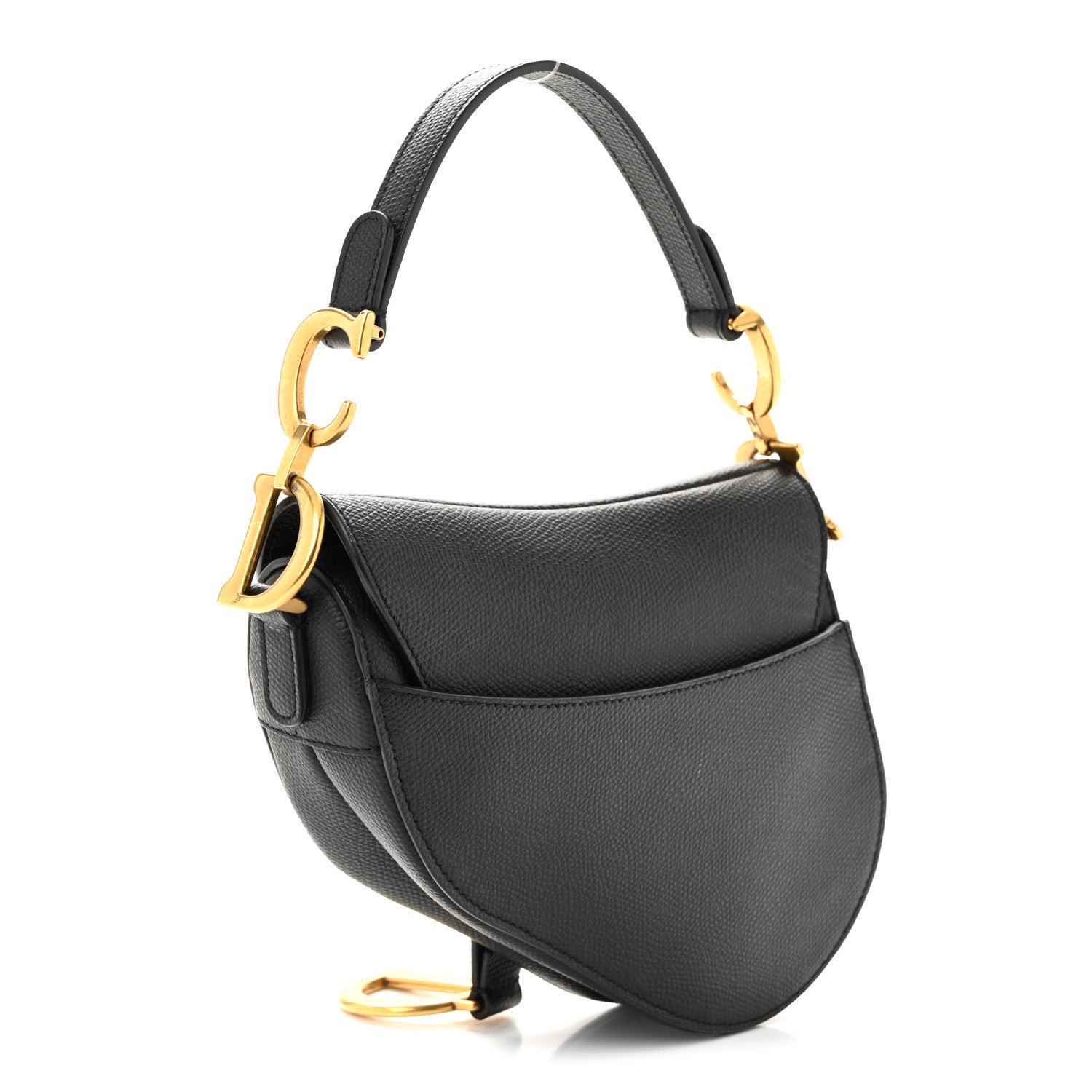 Christian Dior Grained Calfskin Mini Saddle Bag Black 3 of 9