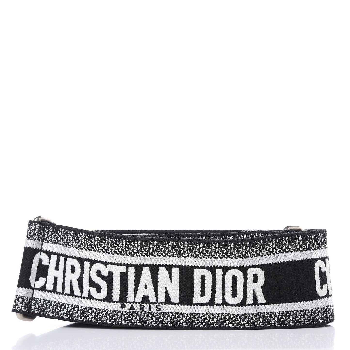 Canvas Embroidered Shoulder Strap Black White