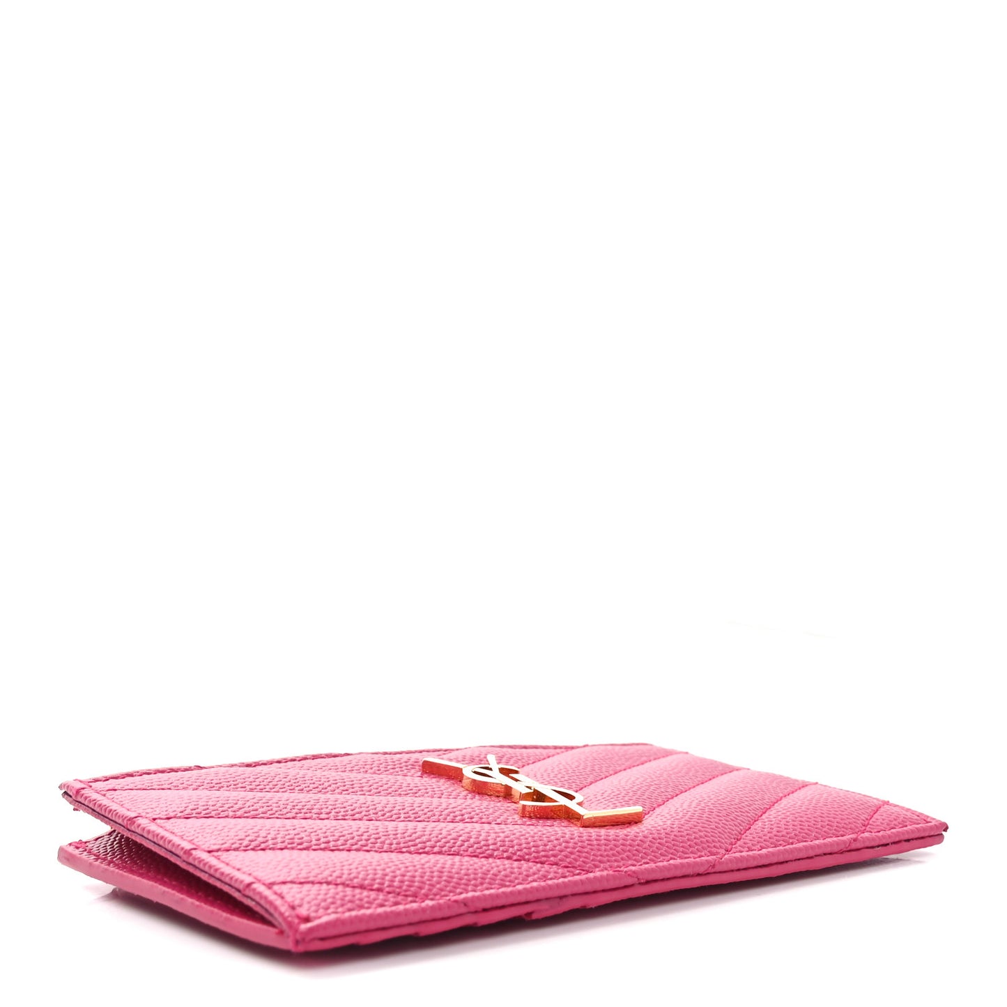 Grain De Poudre Matelasse Chevron Monogram Fragments Zippered Card Case Fresh Fuxia