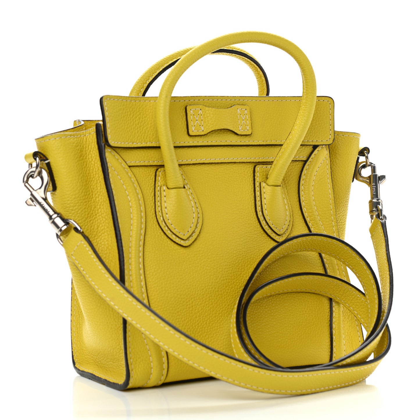 Drummed Calfskin Nano Luggage Citron