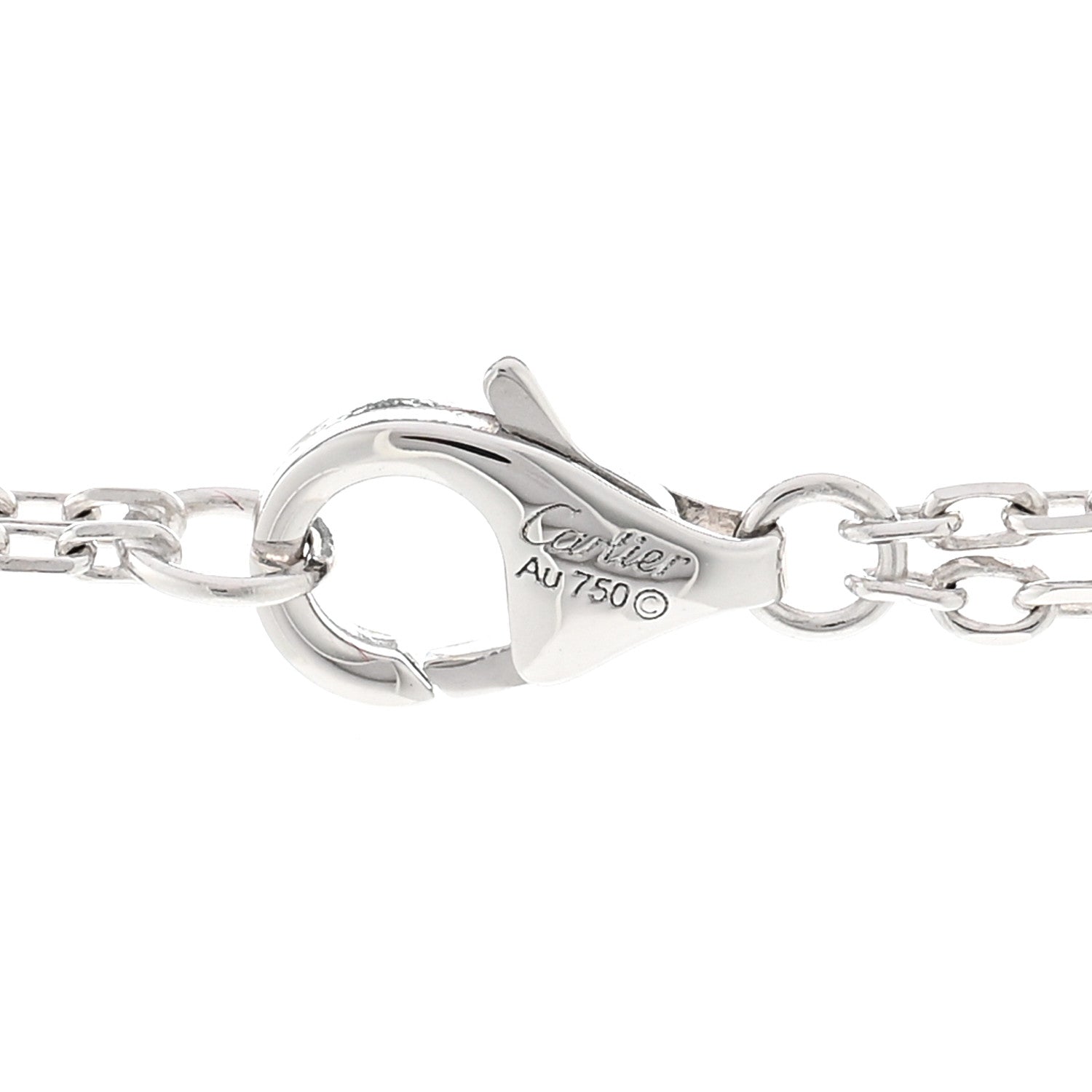 Cartier 18K White Gold Ceramic Diamond Three Ring LOVE Necklace 4 of 4