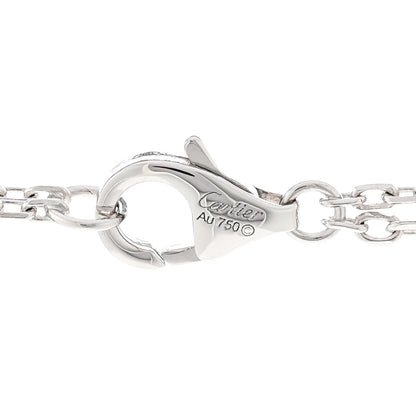 Cartier 18K White Gold Ceramic Diamond Three Ring LOVE Necklace 4 of 4