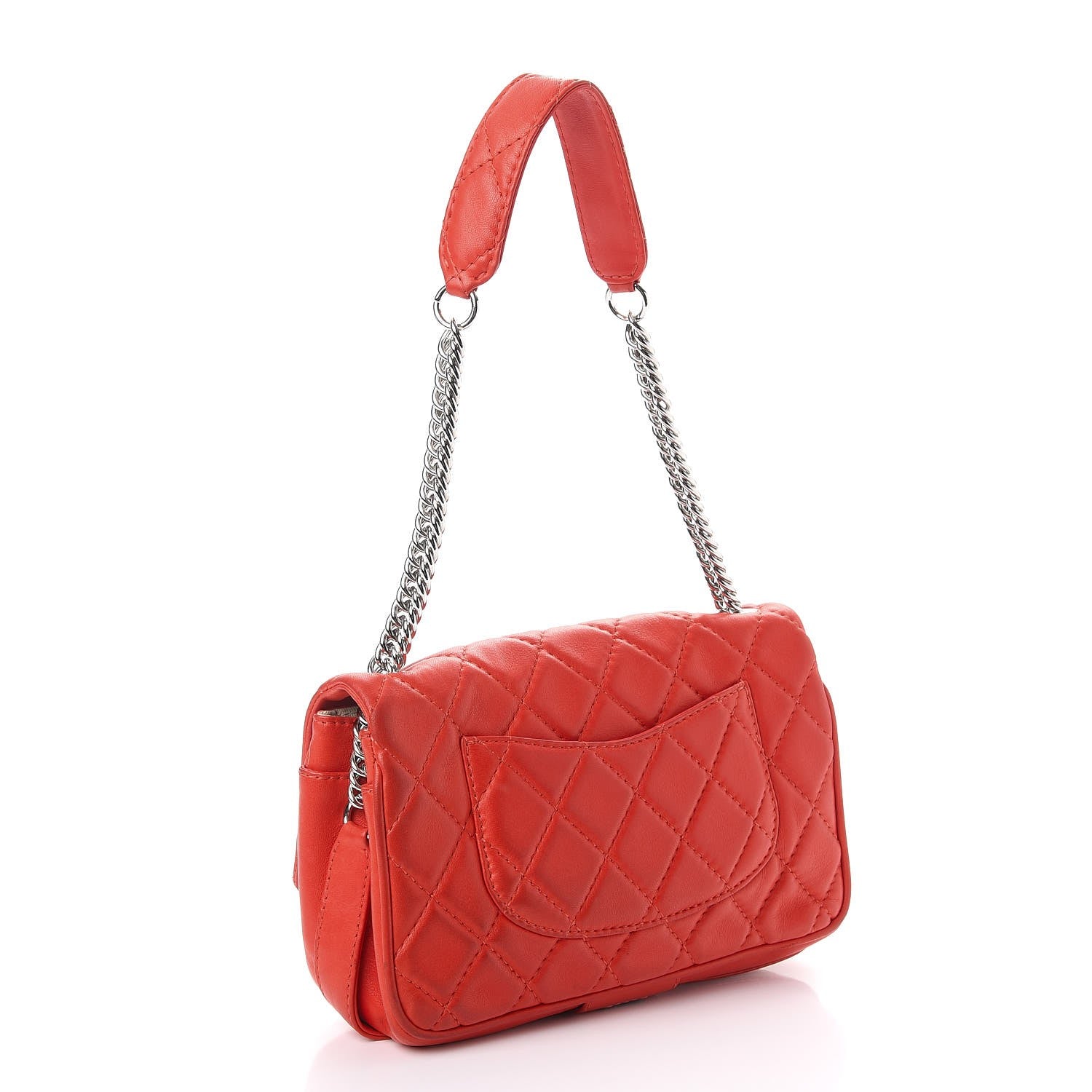 Chanel Lambskin Quilted Medium Icons Secret Label Flap Coral 3 of 14