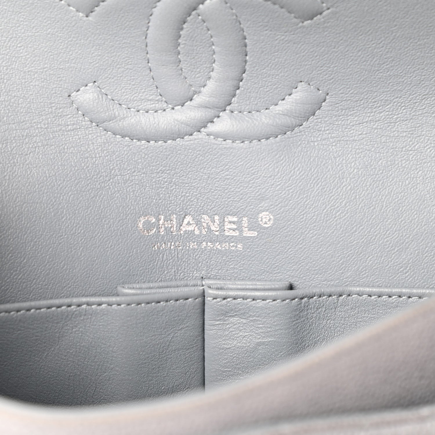 Chanel Iridescent Caviar Quilted Medium Double Flap Grey 6 of 9