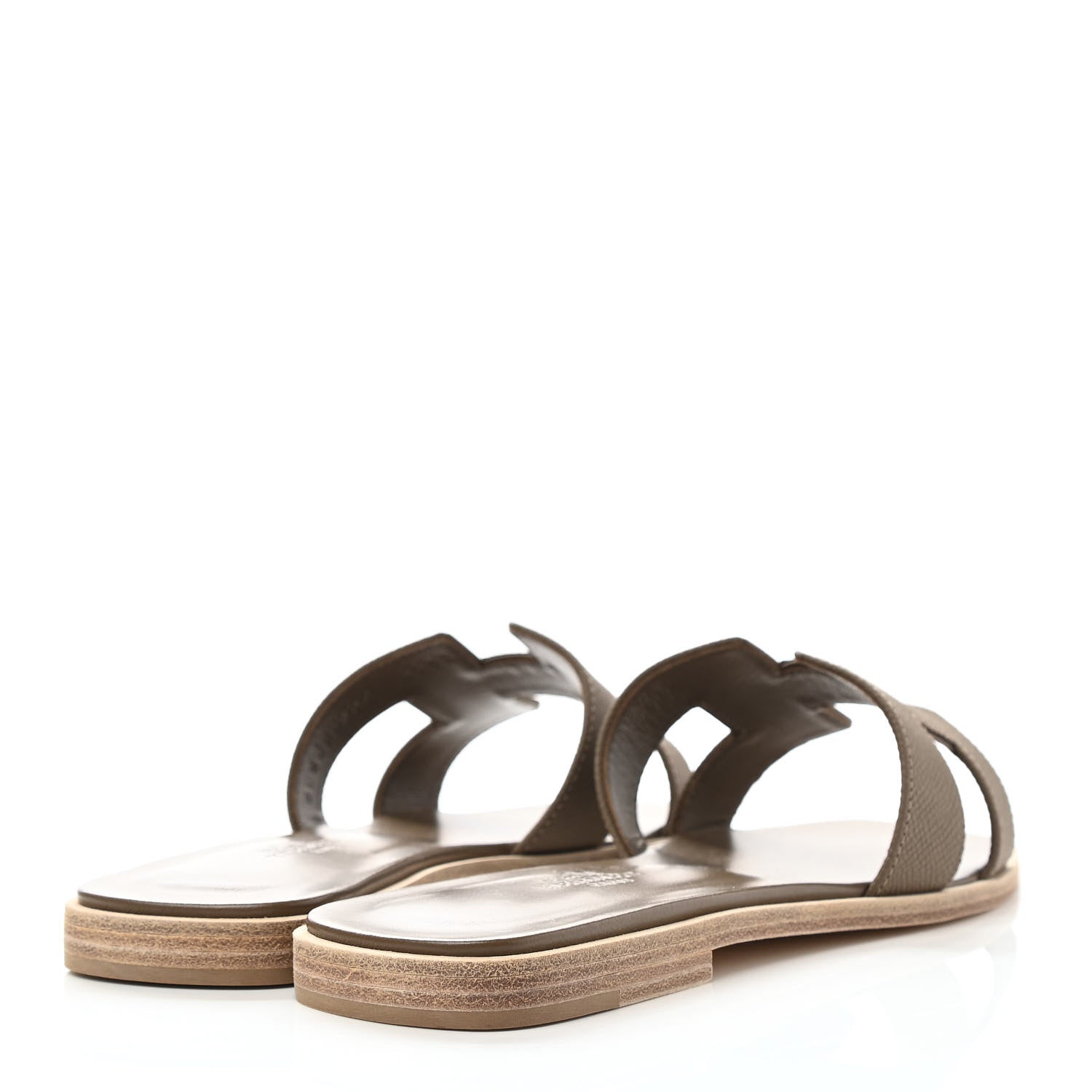 Hermes Epsom Oran Sandals 37 Etoupe 4 of 9