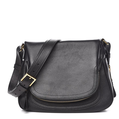 Tom Ford Grained Calfskin Medium Jennifer Crossbody Bag Black 1 of 10