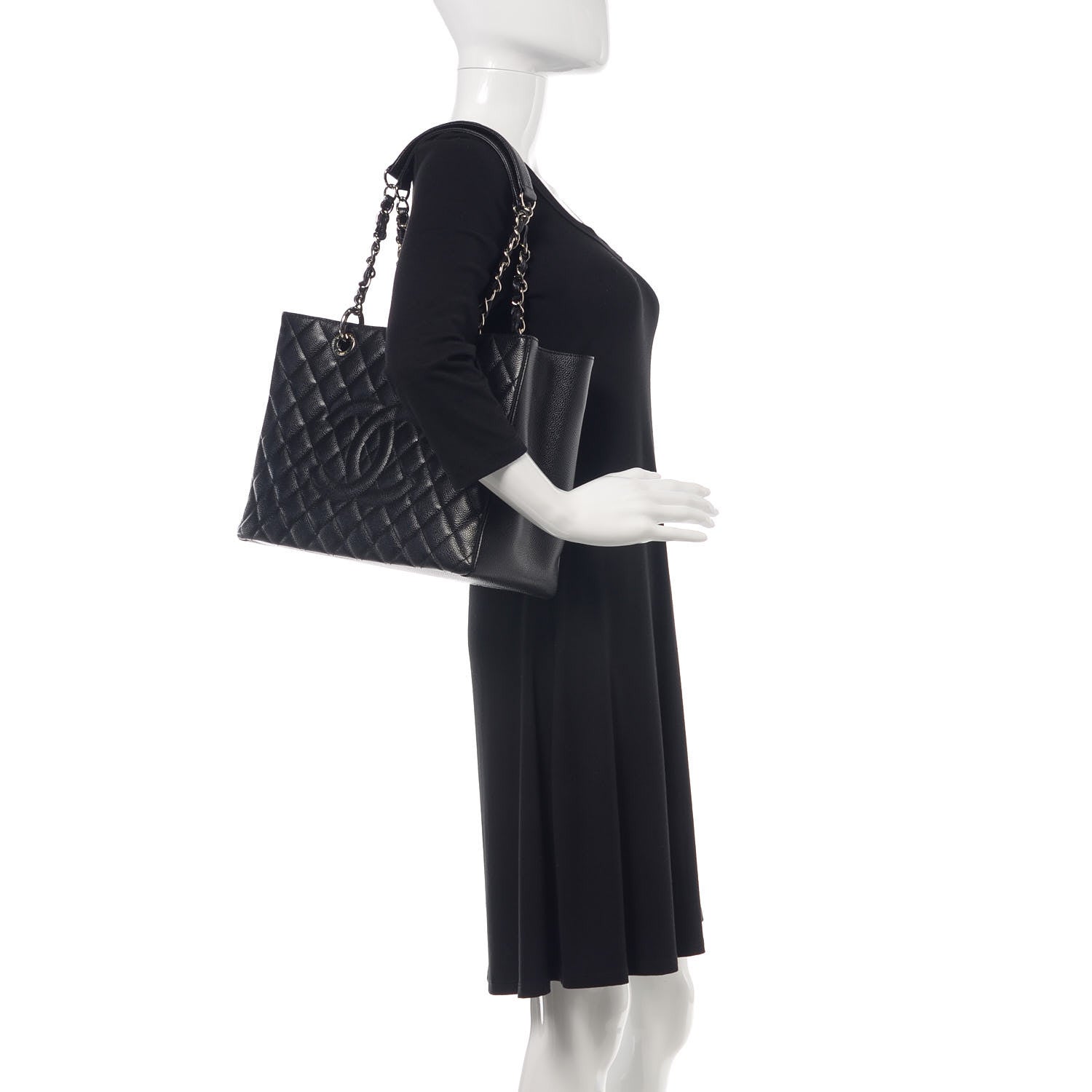 Chanel Caviar Quilted Grand Shopping Tote GST Black 2 of 9
