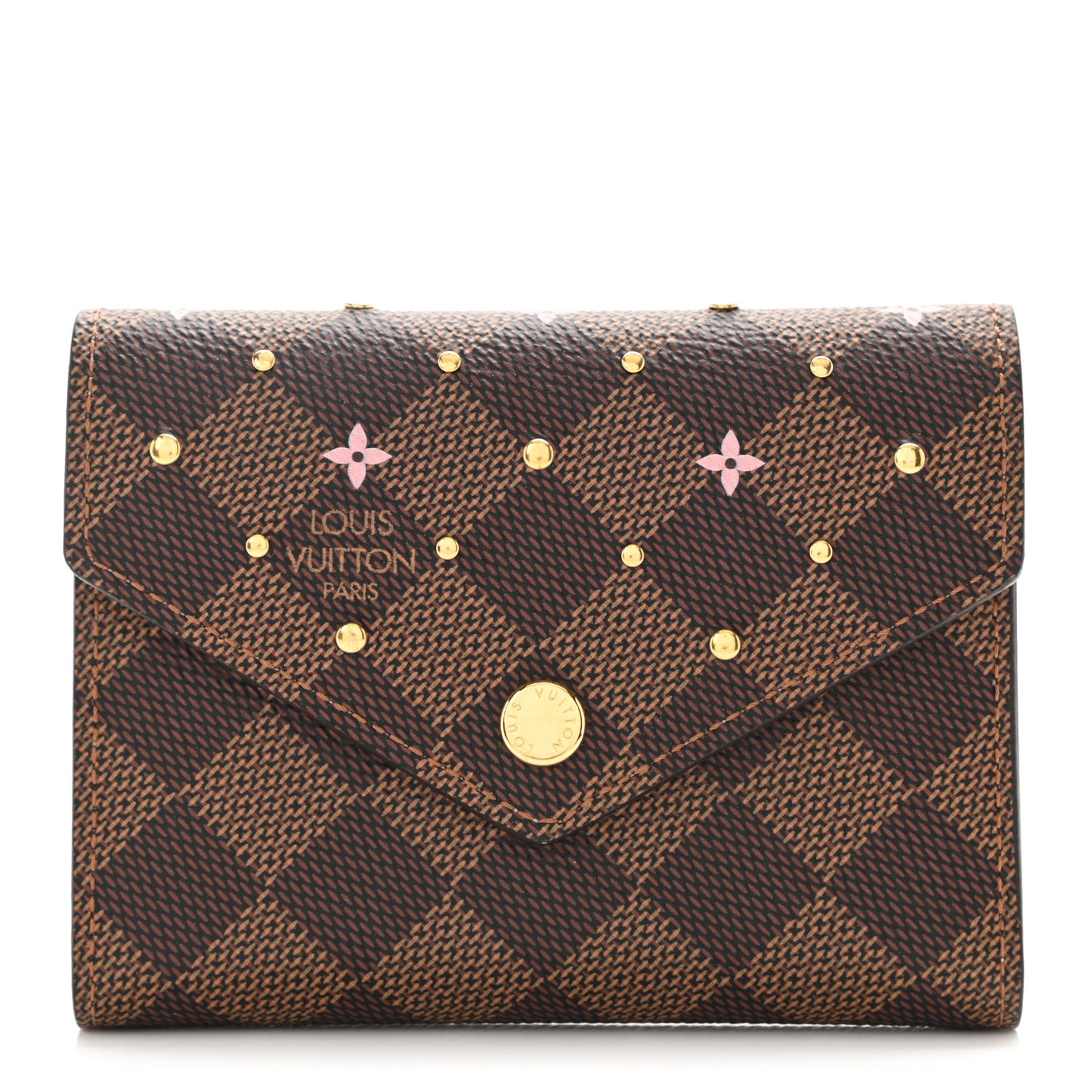 Damier Ebene Studded Victorine Wallet
