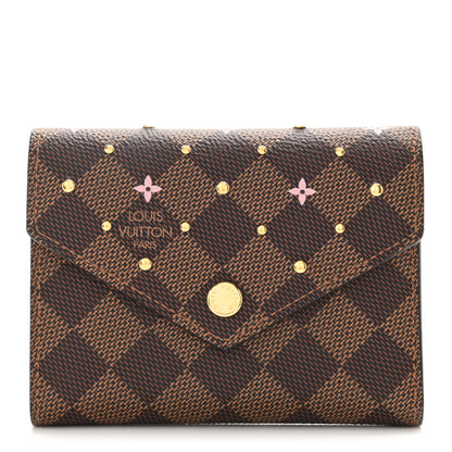 Louis Vuitton Damier Ebene Studded Victorine Wallet 1 of 7