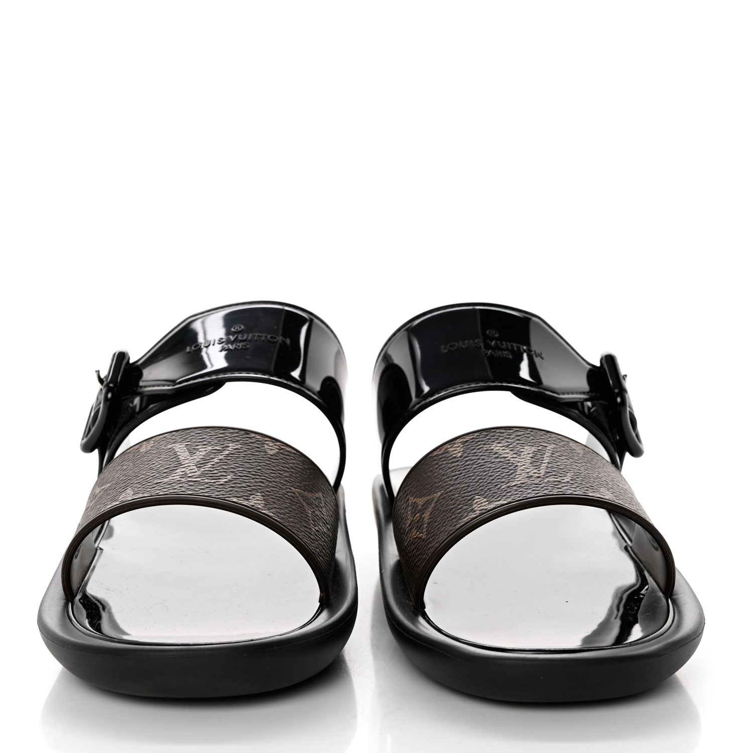 Louis Vuitton Monogram Sunbath Flat Mule Sandals 36 Black 2 of 8