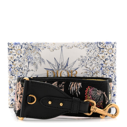 Christian Dior Canvas Embroidered Floral Shoulder Strap Black Multicolor 5 of 5