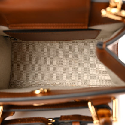 Gucci New Canvas Charisma Calfskin Crystal GG Monogram Mini Diana Tote Bag Camel Ebony 5 of 13