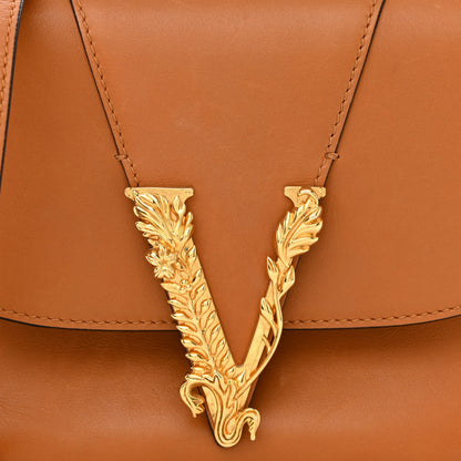 Versace Vitello Barocco Virtus Small Top Handle Shoulder Bag Brown 8 of 11