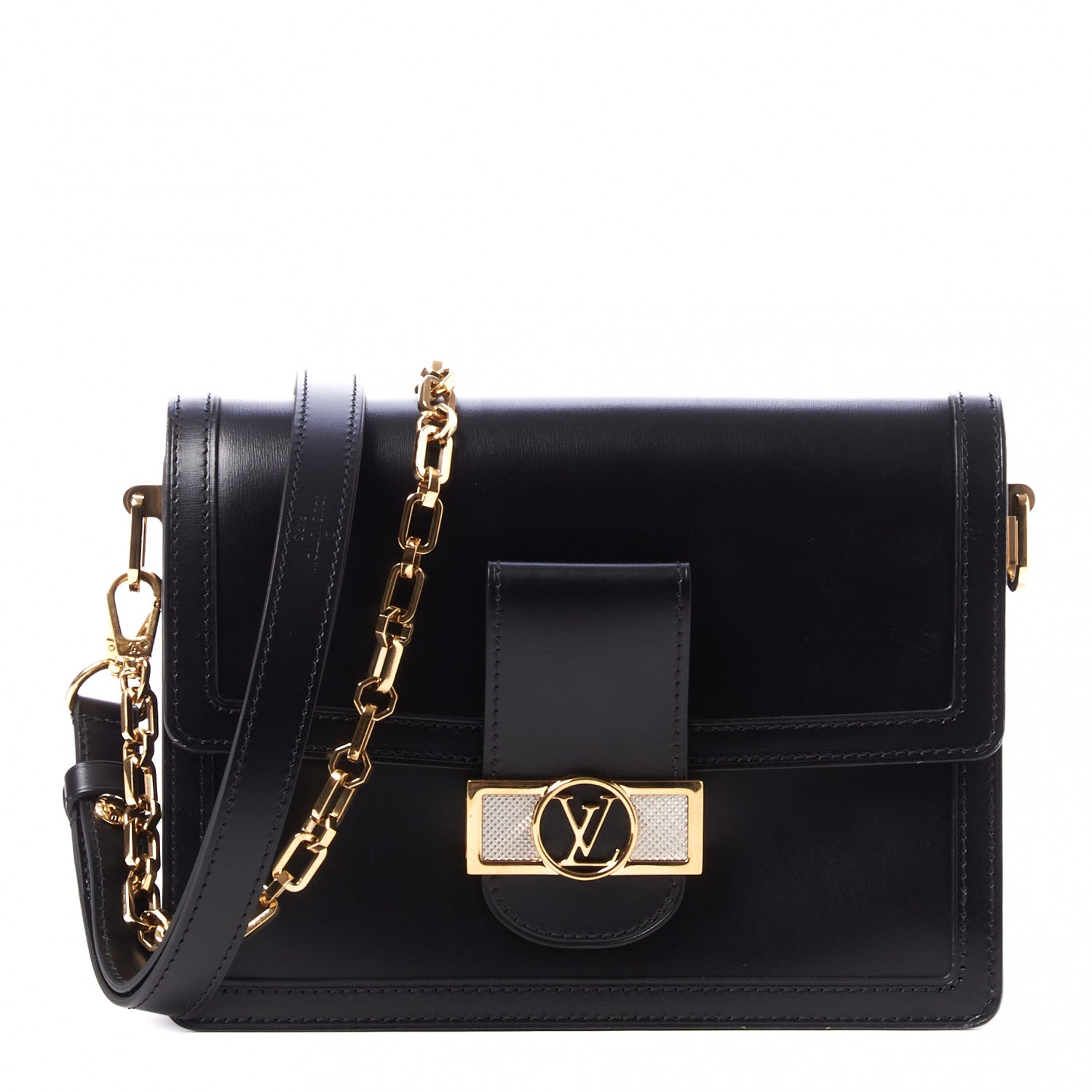 Louis Vuitton Smooth Calfskin Dauphine MM Black 1 of 9