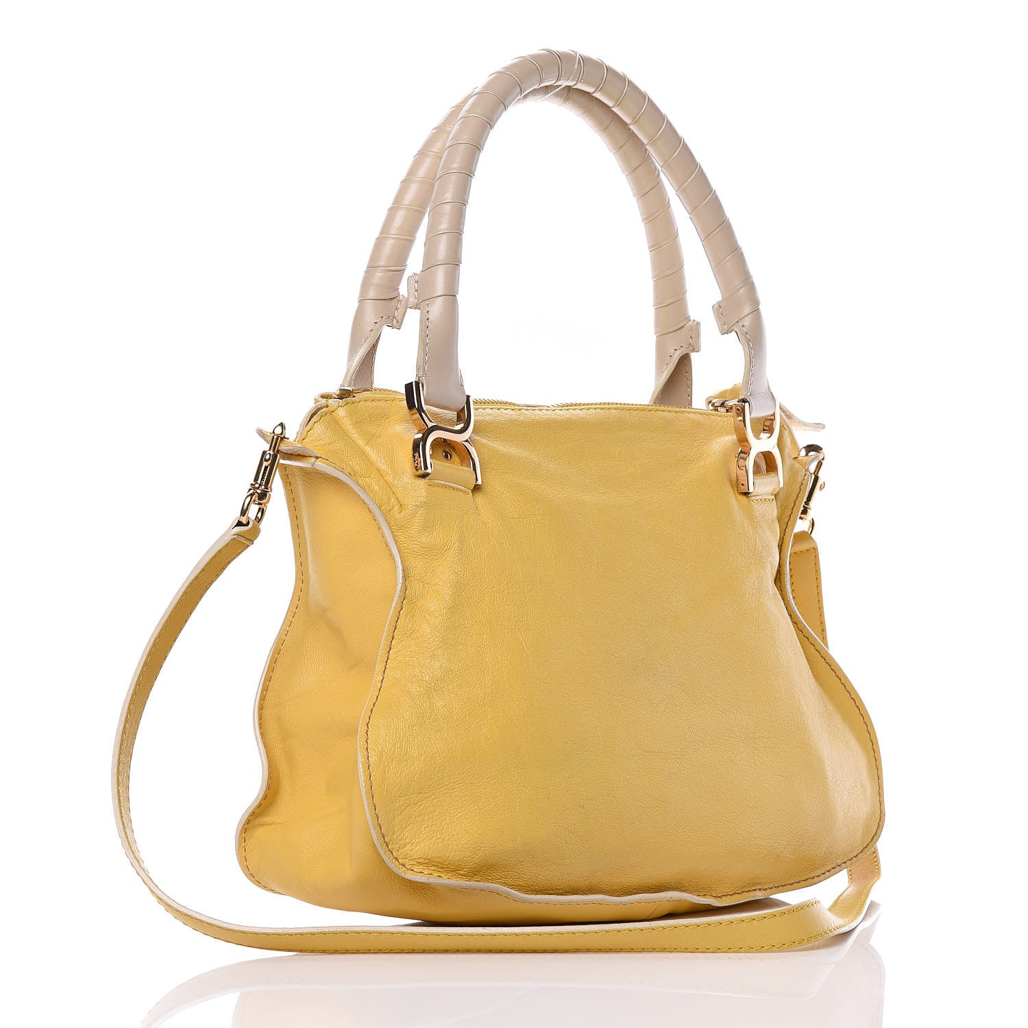 Chloe Calfskin Medium Marcie Lock Satchel Mimosa 3 of 17
