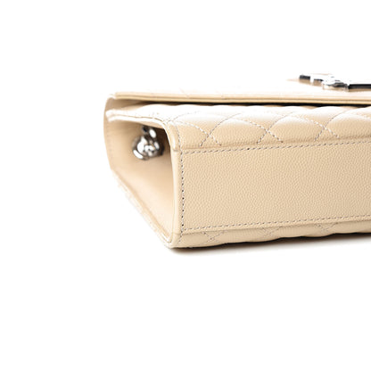 Saint Laurent Grain De Poudre Textured Mixed Matelasse Medium Triquilt Monogram Satchel Nude Powder 5 of 10