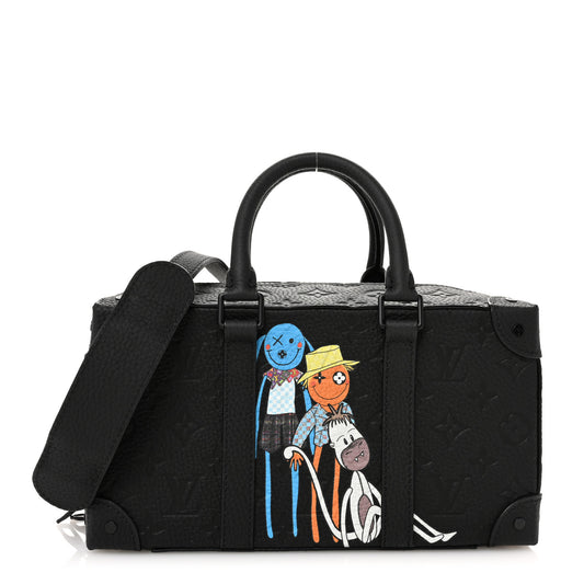 Taurillon Monogram Cartoon LV Friends Speedy Soft Trunk Black
