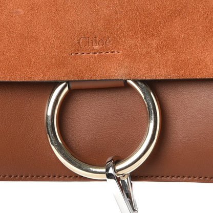 Chloe Suede Calfskin Small Faye Shoulder Bag Tobacco 8 of 10