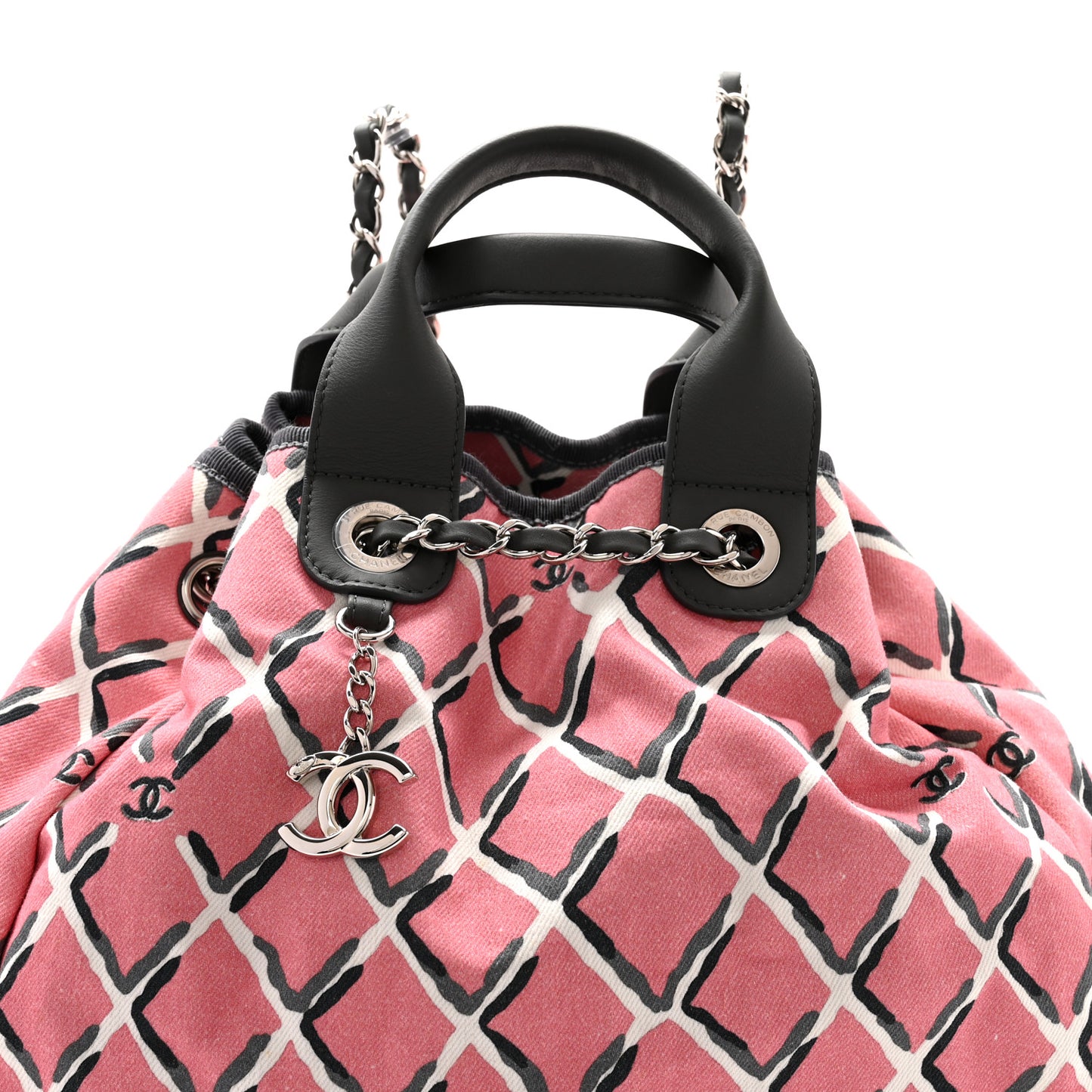 Canvas Coco Beach Backpack Pink Grey