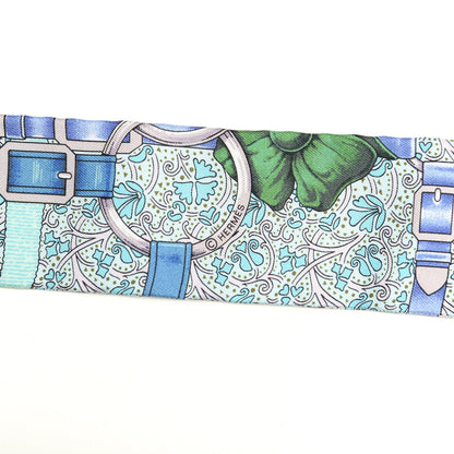 Hermes Silk Grand Manege Fleuri Twilly Rose Pale Turquoise Parme 3 of 5